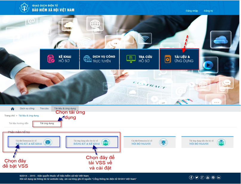 Cài đặt VSS trên máy tính để nộp tờ khai BHXH